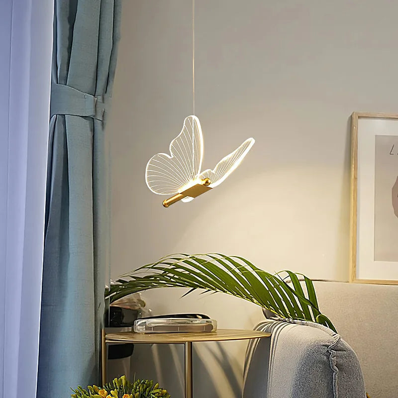 Lighting Modern  –  Panoch Acrylic Butterfly Chandelier Lamparas Colgantes Para Techo Lustres Quarto Room  Decor Pendant Lights Suspension Luminaire