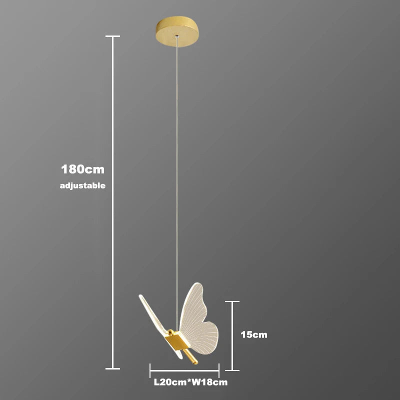 Lighting Modern  –  Panoch Acrylic Butterfly Chandelier Lamparas Colgantes Para Techo Lustres Quarto Room  Decor Pendant Lights Suspension Luminaire