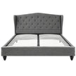 Artiss Queen Bed Frame with Wingback Headboard Grey Linen Upholstered Platform Bed Base