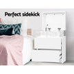 Artiss 2X Bedside Table 2 Drawers Lift-up Storage White