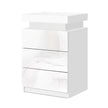 Artiss 2X Bedside Table LED 3 Drawers - COLEY White