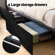 Artiss Metal Bed Frame King Size Storage Headboard Charge Station LED 4 Drawers