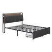 Artiss Metal Bed Frame Queen Size with 2-Tier Hidden Storage with Charging Station