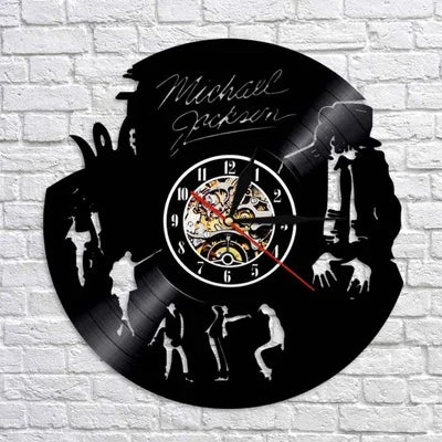 Michael Jackson Wall Clock Modern Design Music Theme 3D Stickers Pop King Vinyl Record Clocks Wall Watch Home Decor Gift for Man