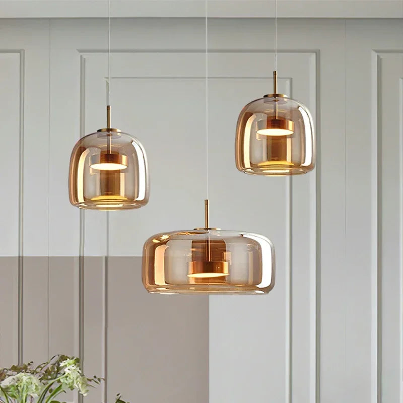 Lighting Modern  –  Glass Pendant Light light luxury pendant Lamp Deco Nordic Led Hanging Light Fixtures Bedroom Modern Luminaire Suspension lamp