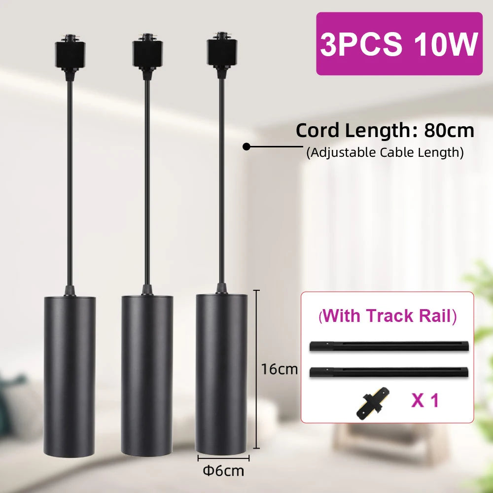 Lighting Modern  –  LED Track Pendant Light Hanging Decoration Ceiling Lighting Fixture Suitable for Living Rooms Dining Rooms Kitchen Pendant Light