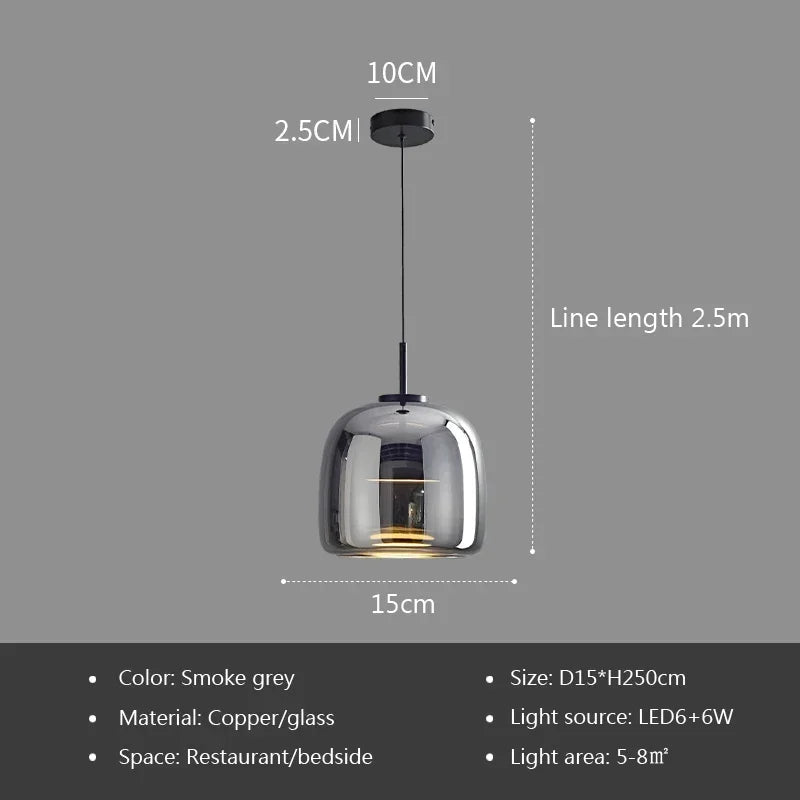 Lighting Modern  –  Glass Pendant Light light luxury pendant Lamp Deco Nordic Led Hanging Light Fixtures Bedroom Modern Luminaire Suspension lamp