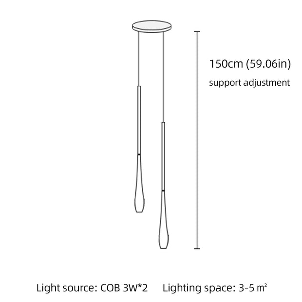 Lighting Modern  –  Droplet-shaped Bedside Pendant Lights Bedroom Bedside Droplights Remote Dimming Living Room Metal Meteor Decorative LED Lighting