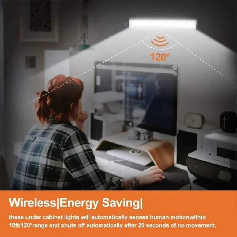 Lighting Modern  –  PIR Motion Sensor LED Under Cabinet Lamp Dimmable Rechargeable Night Light Stairs Closet Room Aisle Tube Bar Detector Bulb