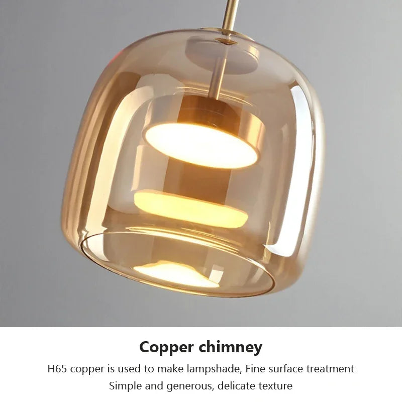 Lighting Modern  –  Glass Pendant Light light luxury pendant Lamp Deco Nordic Led Hanging Light Fixtures Bedroom Modern Luminaire Suspension lamp