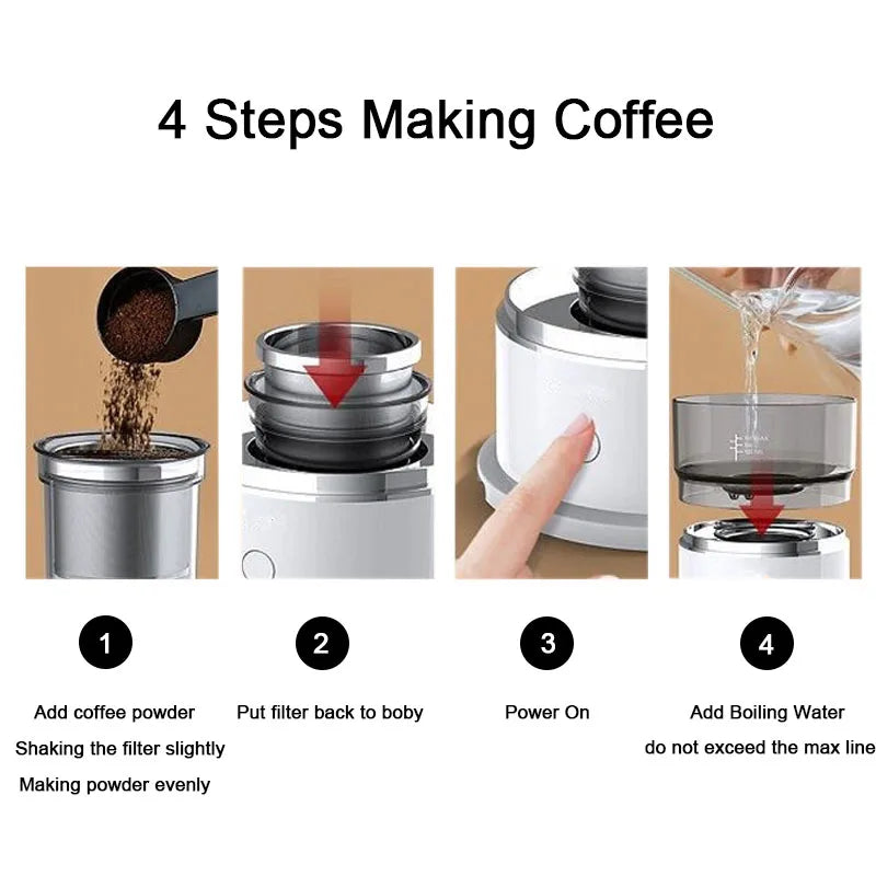 Mini Coffee Maker Hand-Pressed Coffee Machine Cafetera Coffee Grinder Automatic Hand Drip Coffee Americano Maker Coffeeware