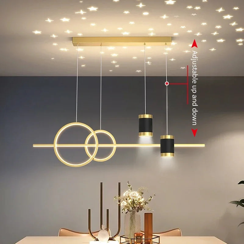 Lighting Modern  –  100cm Restaurant Pendant Light, Long Decorative Dining Table Light, Living Room Dining Room Modern LED Pendant Light Fixture