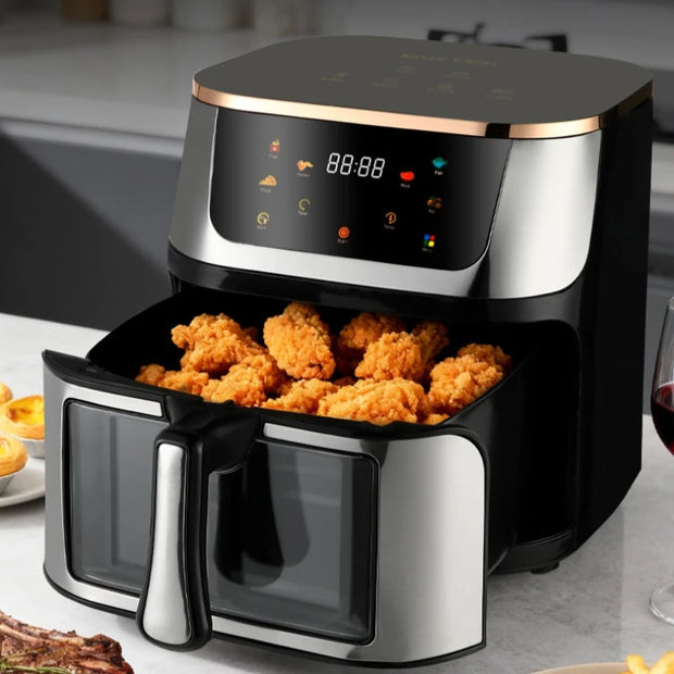 Multifunctional Touch Control Air Fryer Large Capacity Visible High-power Kitchen Appliance Convenient Household Appliances