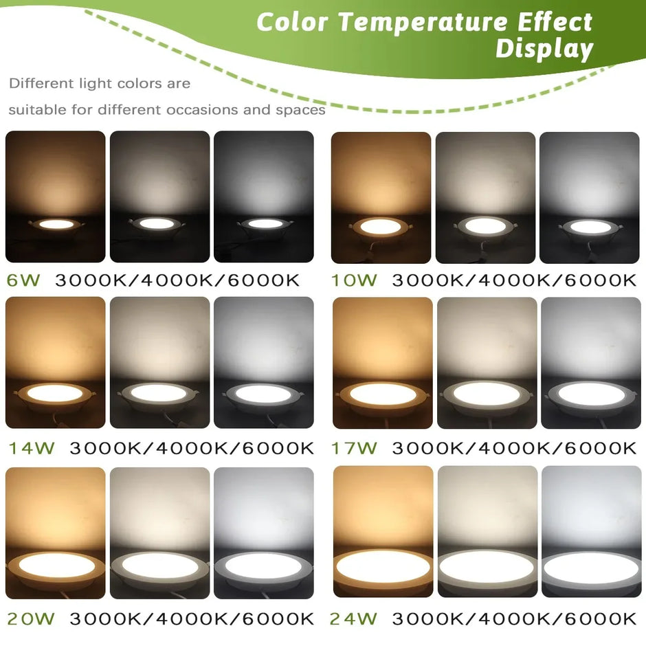 Lighting Modern  –  40Pack Flicker-free Recessed Led Downlight AC100-240V 24W 20W 17W 14W 10W 6W Panel Light Cold Lighting Foyer Study Home Light