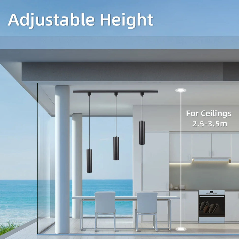 Lighting Modern  –  LED Track Pendant Light Hanging Decoration Ceiling Lighting Fixture Suitable for Living Rooms Dining Rooms Kitchen Pendant Light