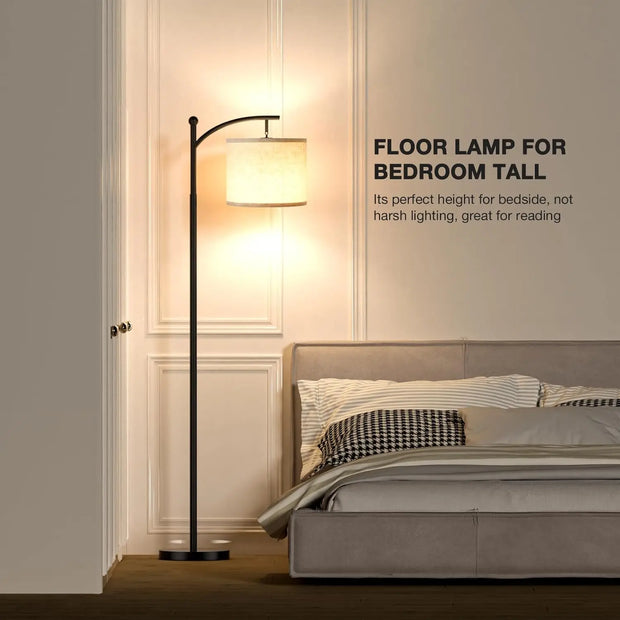 Lighting Modern  –  Arc Floor Lamp Modern Floor Lamp with 3 Color Temperatures Bulb Standing Lamps with Adjustable Hanging Lampshade for Living Room