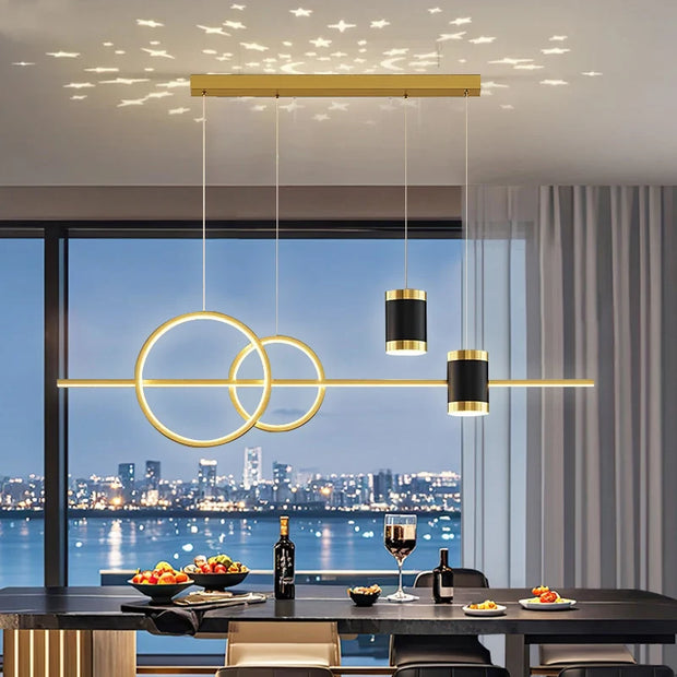 Lighting Modern  –  100cm Restaurant Pendant Light, Long Decorative Dining Table Light, Living Room Dining Room Modern LED Pendant Light Fixture