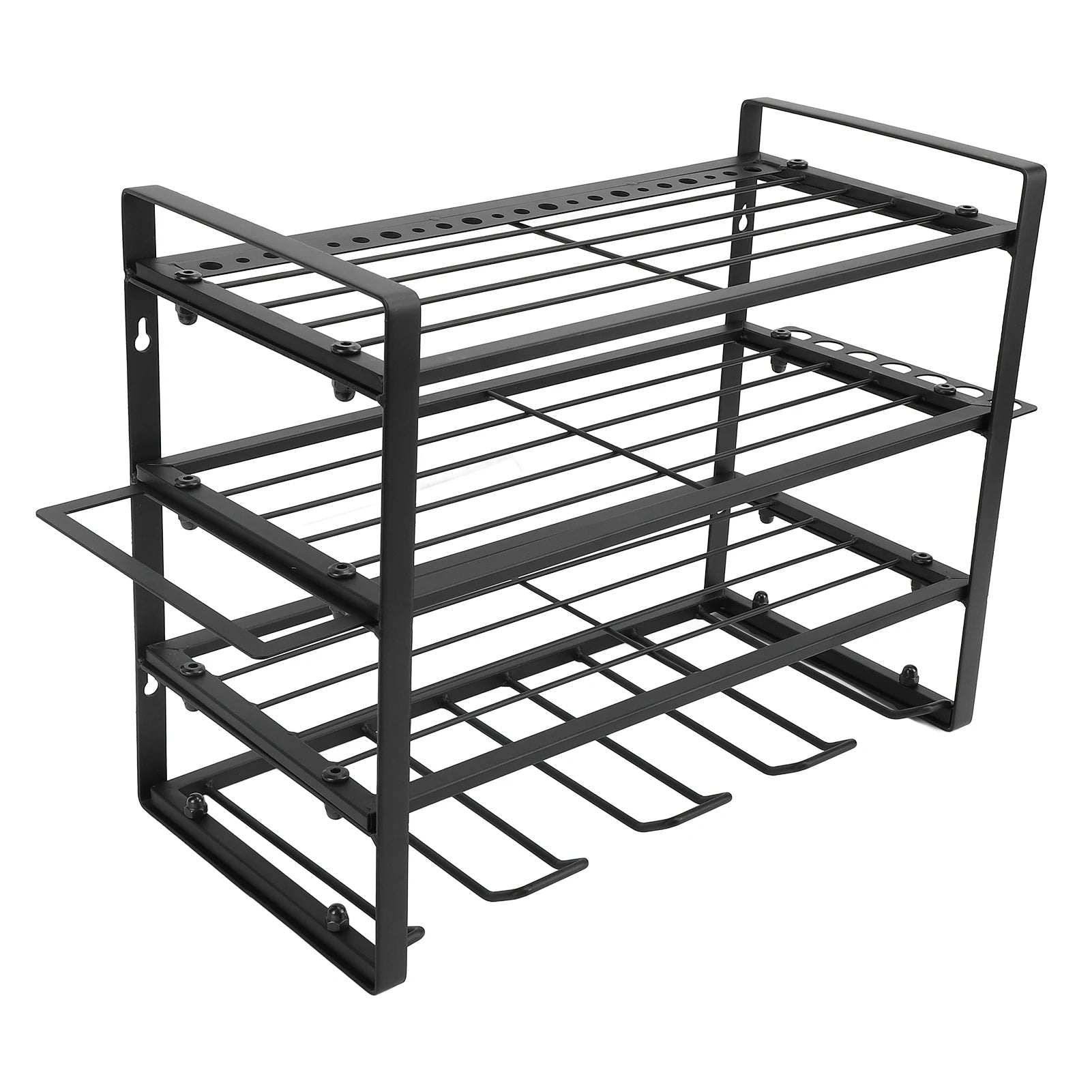 Power Tool Organizer Wall Mount 4 Layer Garage Drill Storage Heavy Duty Metal Stand