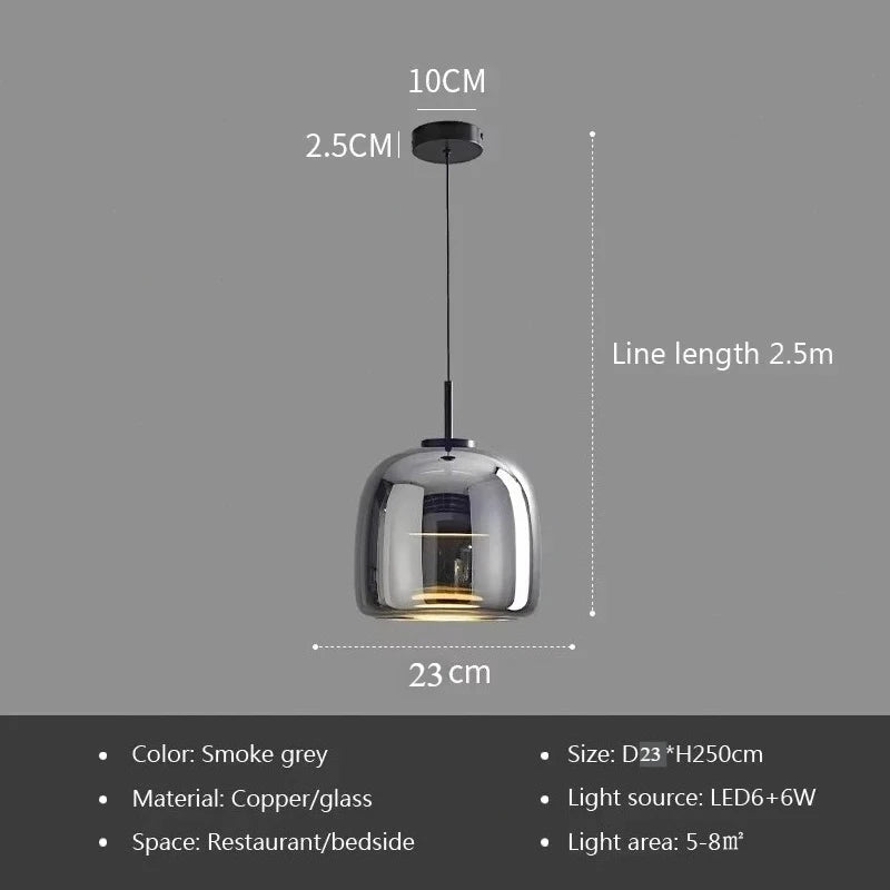 Lighting Modern  –  Glass Pendant Light light luxury pendant Lamp Deco Nordic Led Hanging Light Fixtures Bedroom Modern Luminaire Suspension lamp