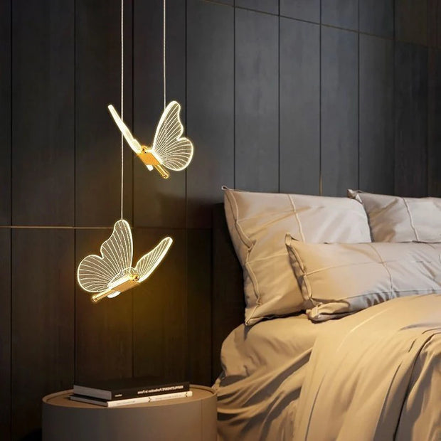 Lighting Modern  –  Panoch Acrylic Butterfly Chandelier Lamparas Colgantes Para Techo Lustres Quarto Room  Decor Pendant Lights Suspension Luminaire