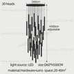 Lighting Modern  –  Simple LED Chandelier Water Pipe Long Chandelier Living Room Hanging Lamp Long Downlight Compound Villa Staircase Chandelier