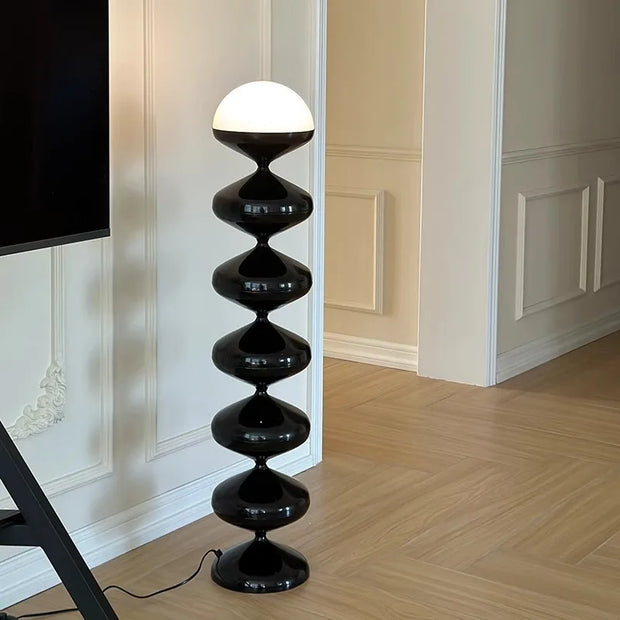 Lighting Modern  –  Scandinavian Mid-Century Cream Gourd Floor Lamp Organic Modern for Living Room Bedroom Sofa Ambient Lighting  Floor Lamp LED