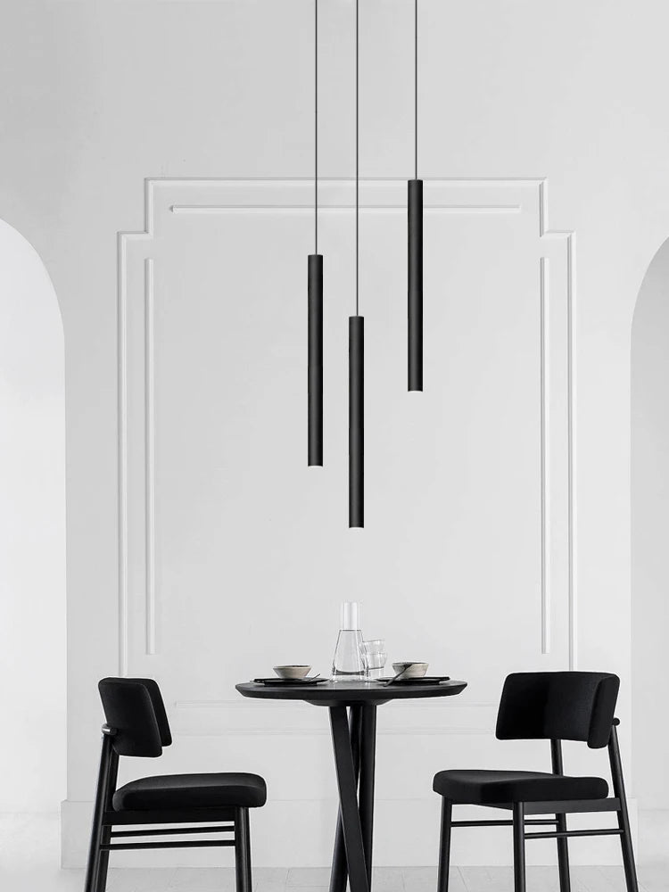 Lighting Modern  –  Simple LED Chandelier Water Pipe Long Chandelier Living Room Hanging Lamp Long Downlight Compound Villa Staircase Chandelier