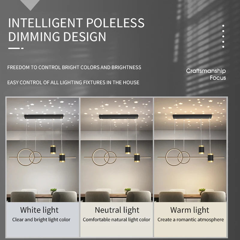 Lighting Modern  –  100cm Restaurant Pendant Light, Long Decorative Dining Table Light, Living Room Dining Room Modern LED Pendant Light Fixture