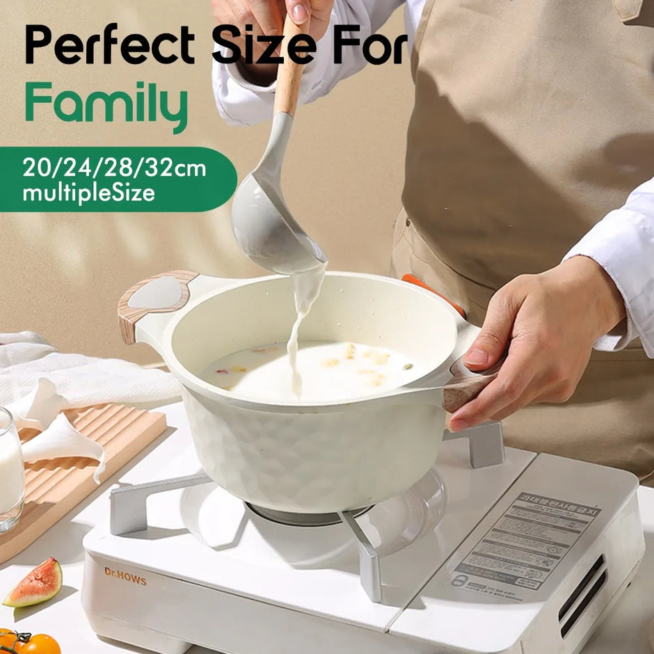 DONNOR 10Pcs Pots and Pans Set Nonstick Cookware Set Kitchen Cooking Set Chef Pot with Pan Protectors Dishwasher Safe