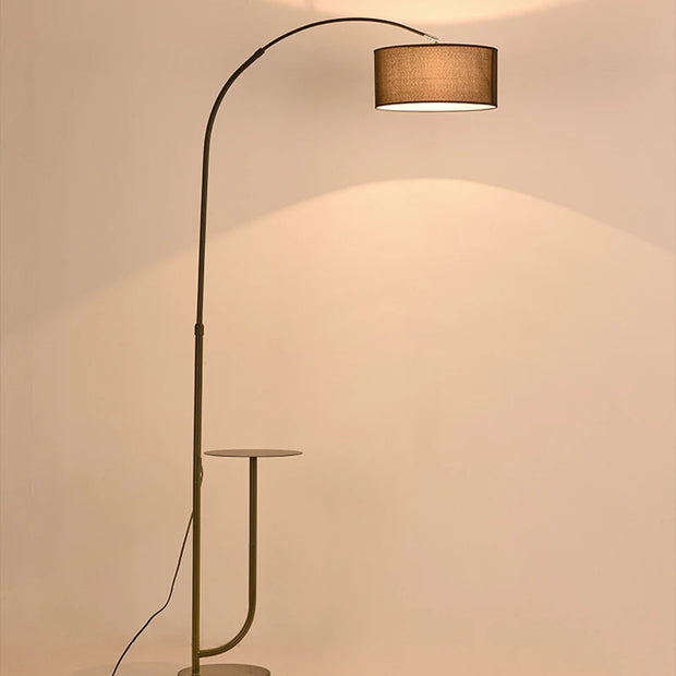 Lighting Modern  –  Contemporary Metal Floor Lamp, Simple Arc Standing Light for Corner, Black White Tall Lamp with plate Living Room Bedroom