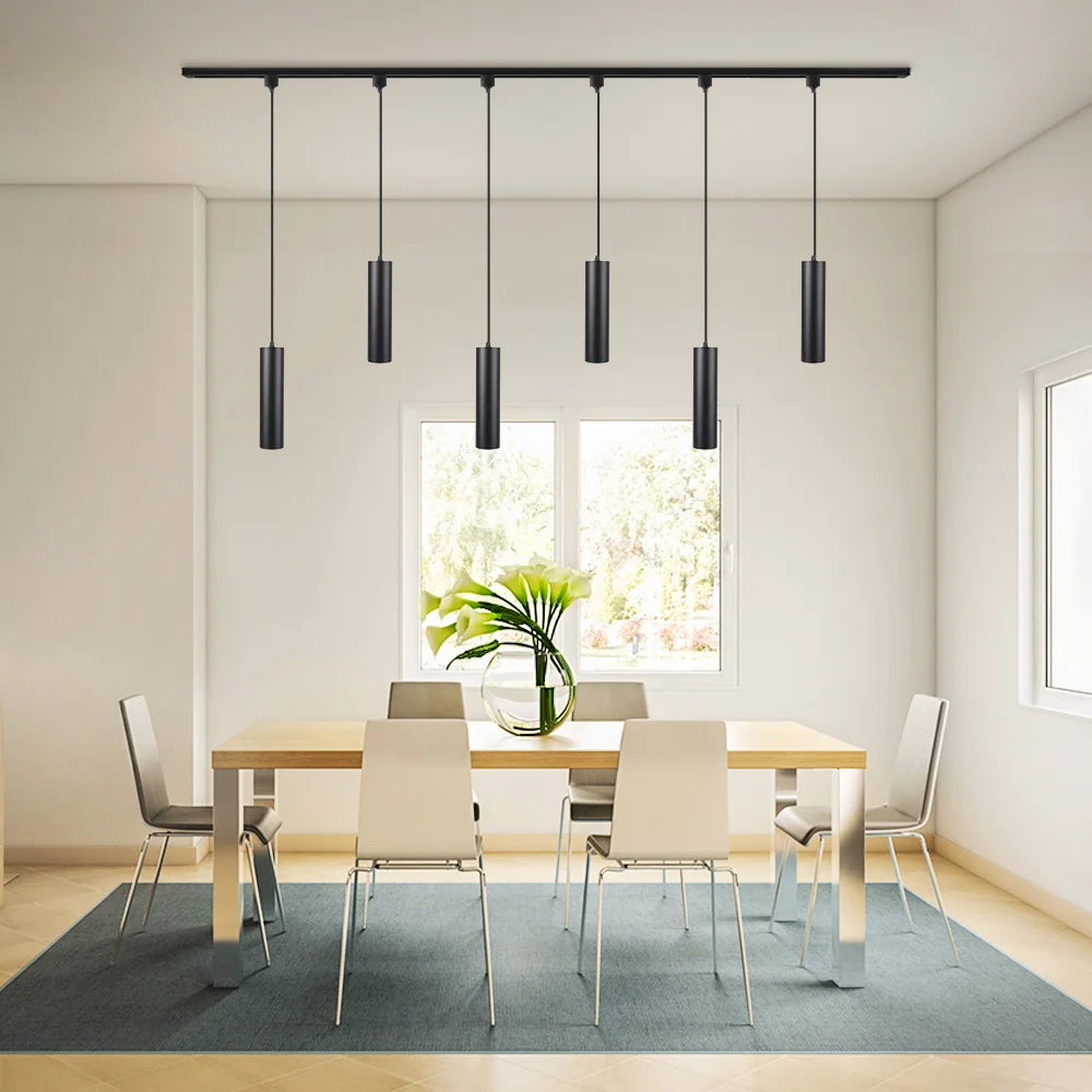 Lighting Modern  –  LED Track Pendant Light Hanging Decoration Ceiling Lighting Fixture Suitable for Living Rooms Dining Rooms Kitchen Pendant Light