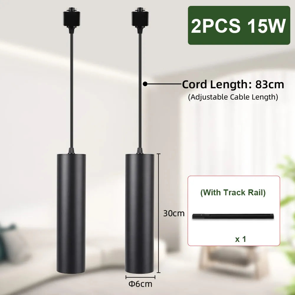 Lighting Modern  –  LED Track Pendant Light Hanging Decoration Ceiling Lighting Fixture Suitable for Living Rooms Dining Rooms Kitchen Pendant Light