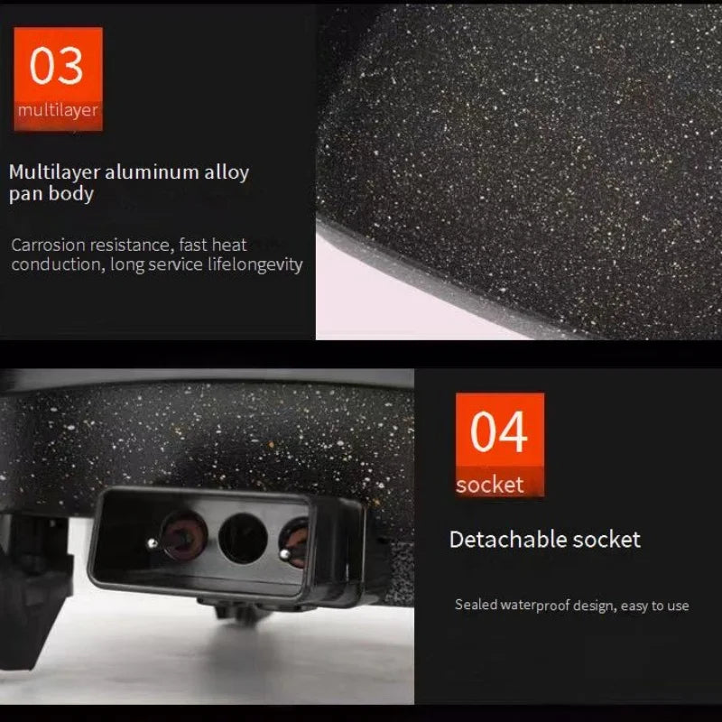 Quare pan multifunctional household electric cooking pan non-stick integrated electric frying pan electric chafing dish