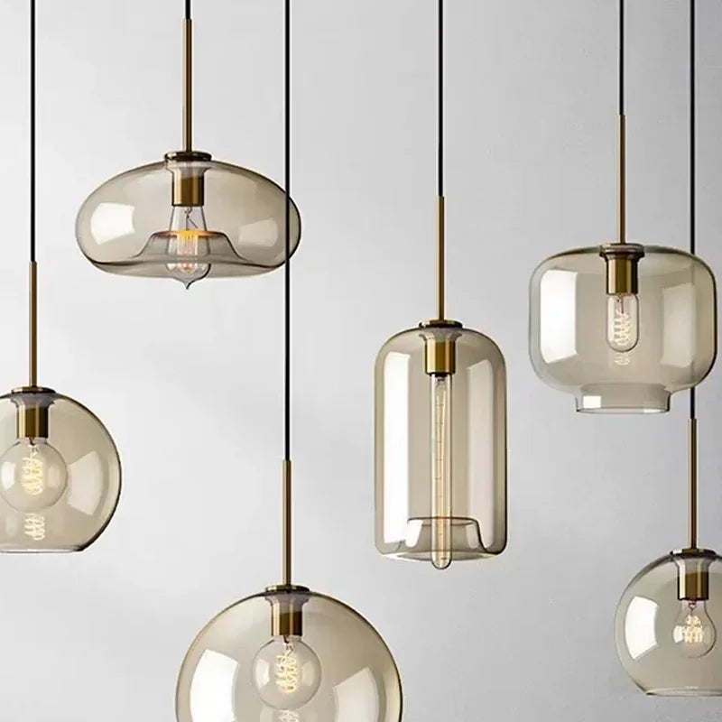 Lighting Modern  –  Modern Glass Pendant Light for Living Dining Room Corridor Kitchen Dining Table Bedroom Bedside Hanging Lamp Lighting Fixture