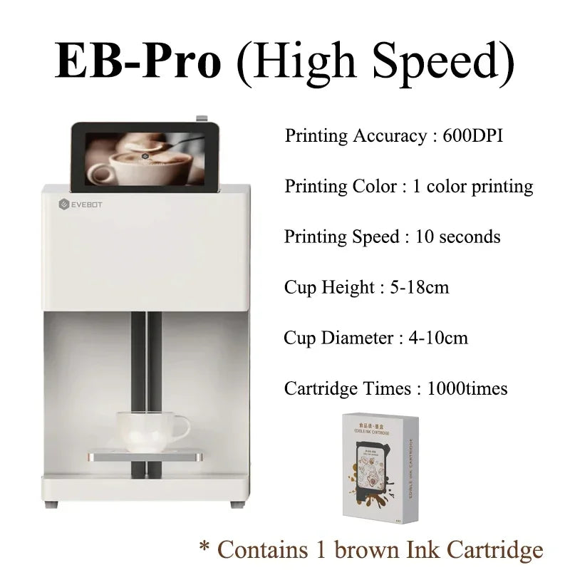 Evebot Coffee Drink Printer 3d Latte Art Coffee Printer Machine Automatic Beverages Food Selfie With WIFI Connection Printing