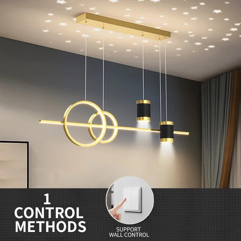 Lighting Modern  –  100cm Restaurant Pendant Light, Long Decorative Dining Table Light, Living Room Dining Room Modern LED Pendant Light Fixture