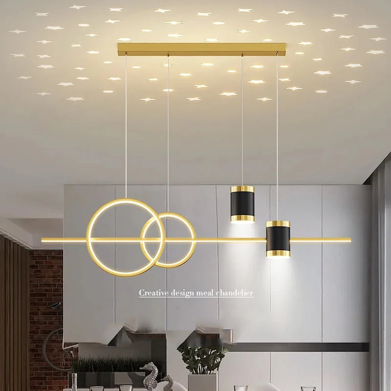 Lighting Modern  –  100cm Restaurant Pendant Light, Long Decorative Dining Table Light, Living Room Dining Room Modern LED Pendant Light Fixture