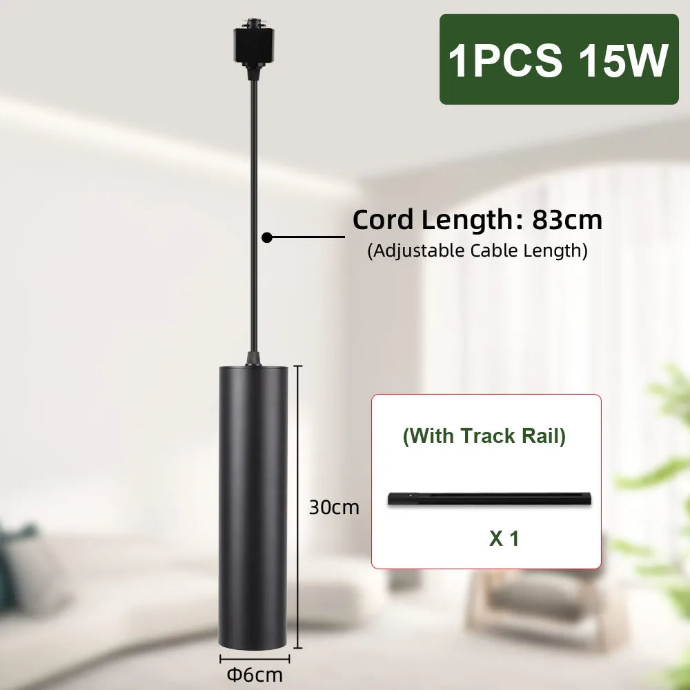 Lighting Modern  –  LED Track Pendant Light Hanging Decoration Ceiling Lighting Fixture Suitable for Living Rooms Dining Rooms Kitchen Pendant Light