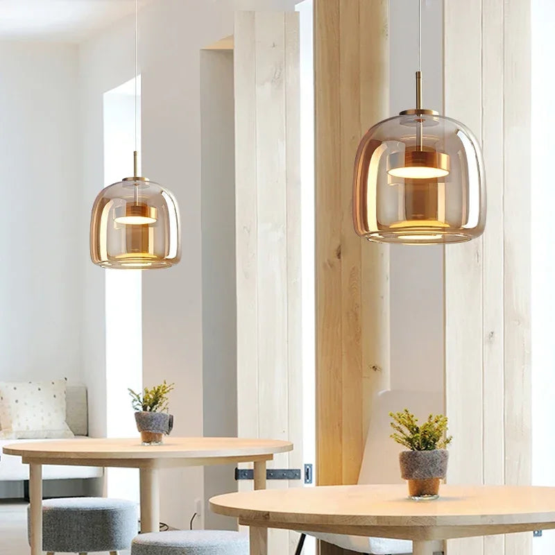 Lighting Modern  –  Glass Pendant Light light luxury pendant Lamp Deco Nordic Led Hanging Light Fixtures Bedroom Modern Luminaire Suspension lamp