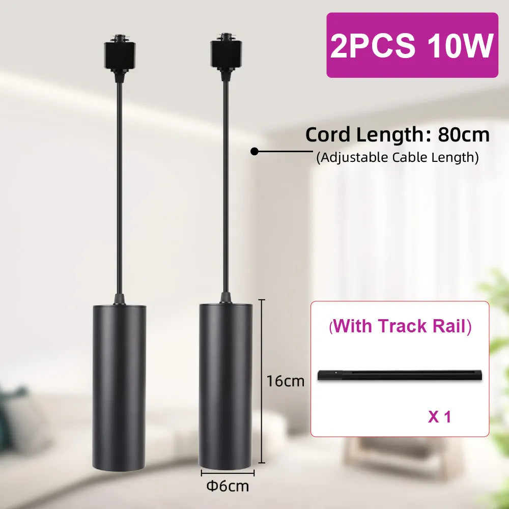 Lighting Modern  –  LED Track Pendant Light Hanging Decoration Ceiling Lighting Fixture Suitable for Living Rooms Dining Rooms Kitchen Pendant Light