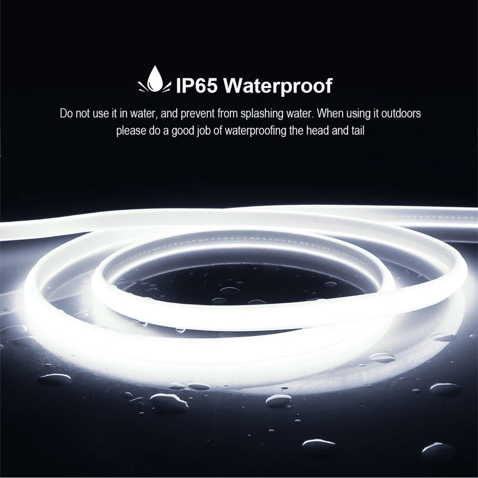 Lighting Modern  –  230V 220V LED Strip COB Light With EU Power Plug Home Decoration Lamp Wall / Corridor Under Cabinet Lighting Strips Waterproof