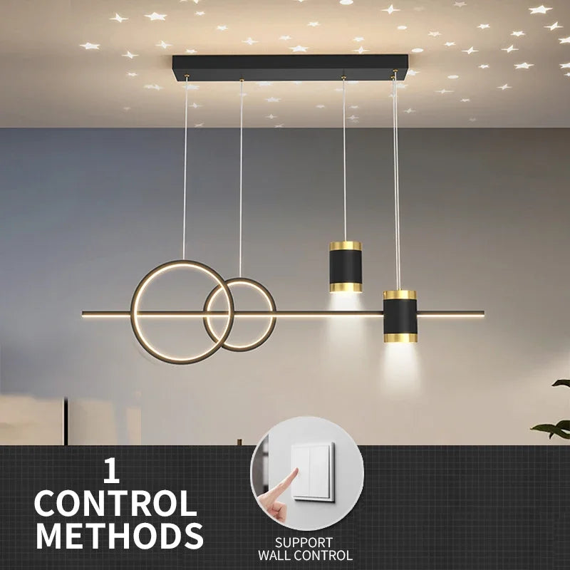 Lighting Modern  –  100cm Restaurant Pendant Light, Long Decorative Dining Table Light, Living Room Dining Room Modern LED Pendant Light Fixture