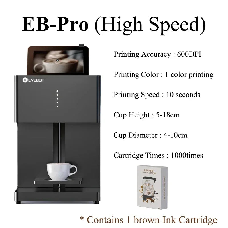 Evebot Coffee Drink Printer 3d Latte Art Coffee Printer Machine Automatic Beverages Food Selfie With WIFI Connection Printing