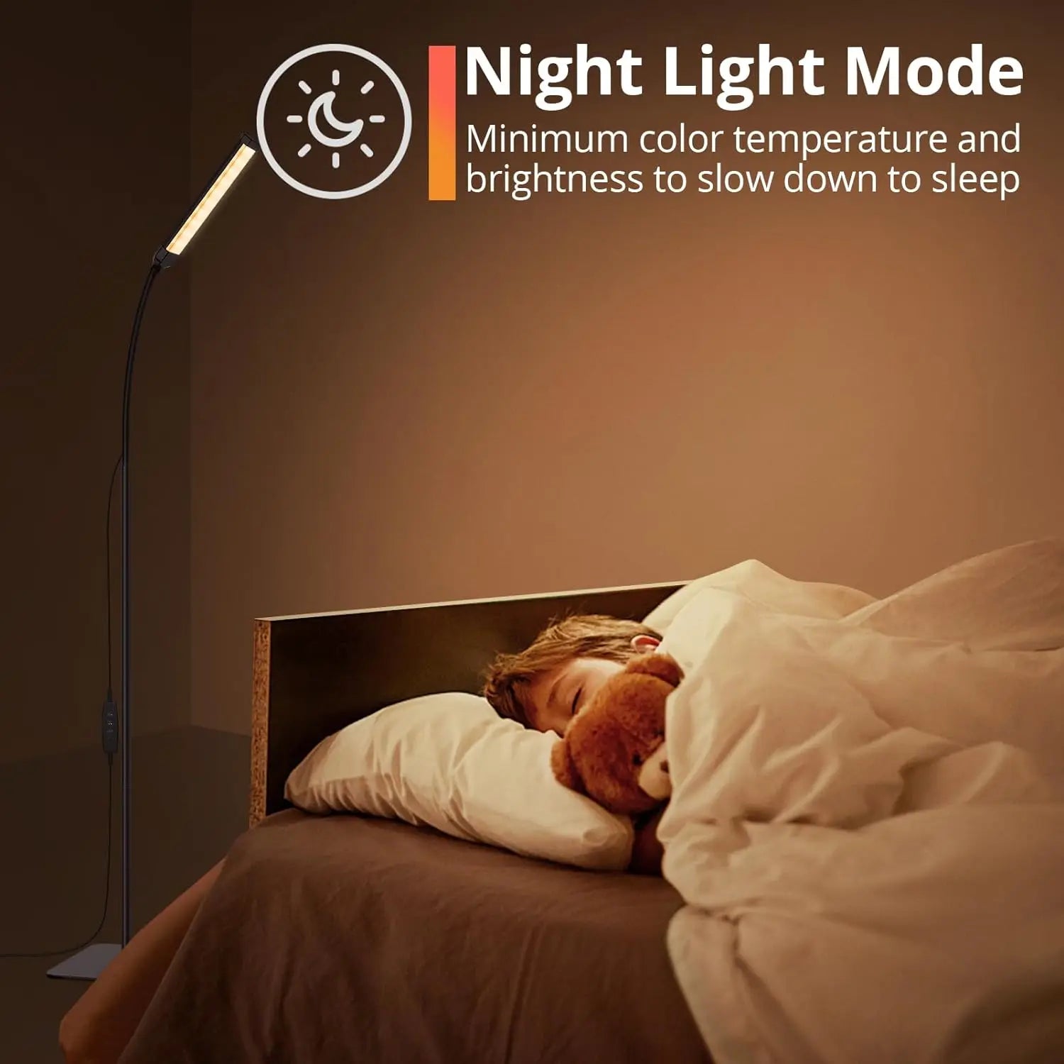 Lighting Modern  –  LED Floor Lamp Dimmable 3 Color 5 Levels with Remote Control Timer Adjustable Standing Gooseneck Light for Living Room Reading