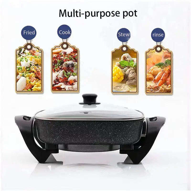 Quare pan multifunctional household electric cooking pan non-stick integrated electric frying pan electric chafing dish