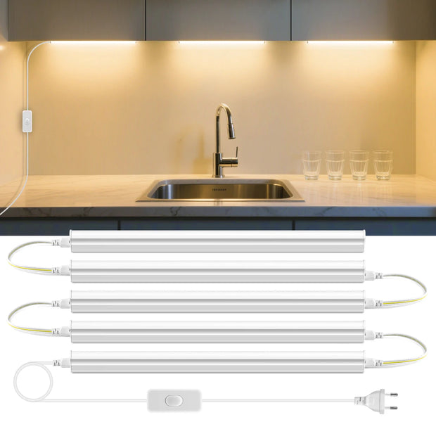 Lighting Modern  –  50cm led Lights Kitchen under cabinet Lamp 220V 15W  Led Tube With 1.2m EU Plug Switch Power Cable For Home Bedroom Indoor Lamps