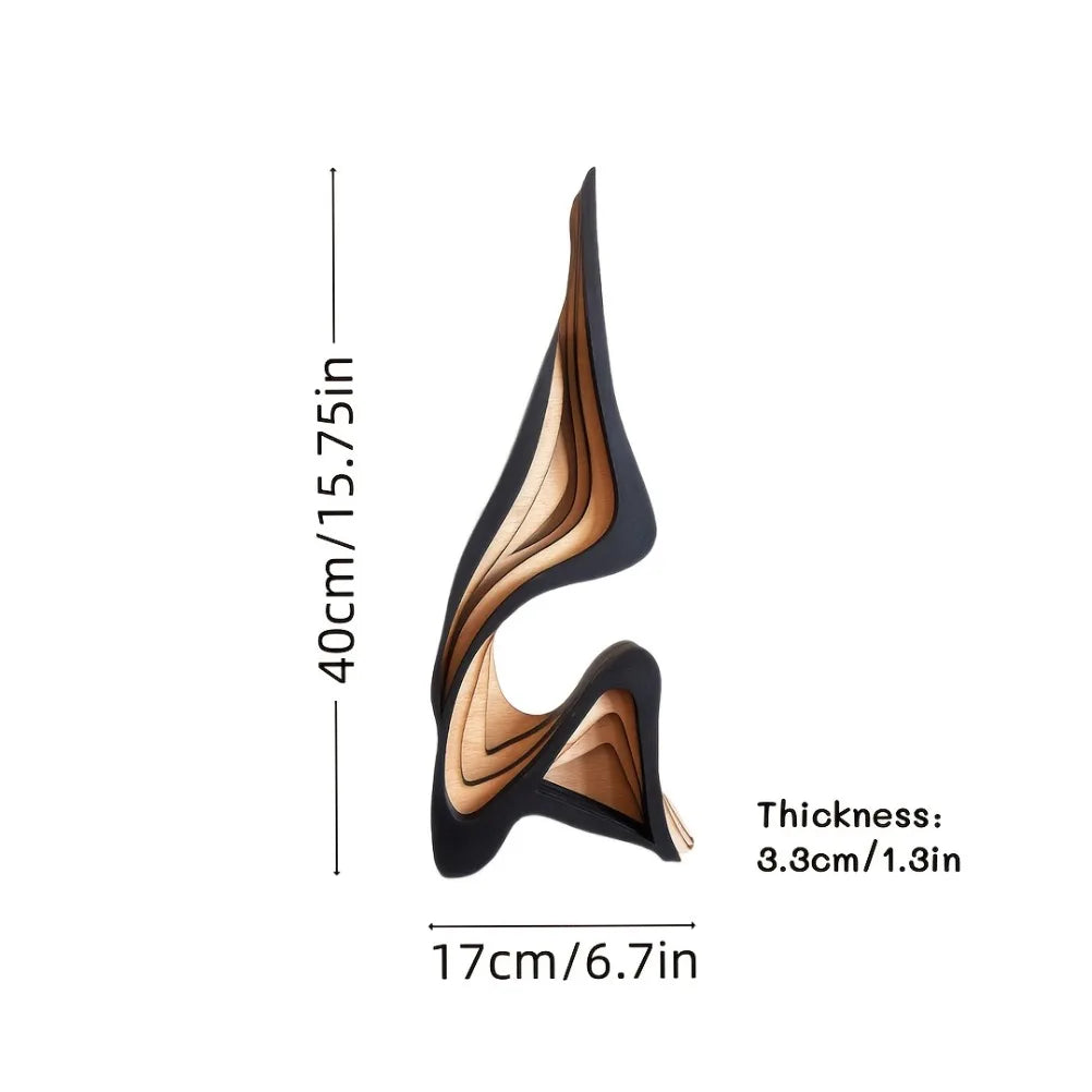 Artistic Abstract Wooden Streamlined Statue Minimalist Bookshelf Home Room Decoration Desktop Ornaments Home Gifts