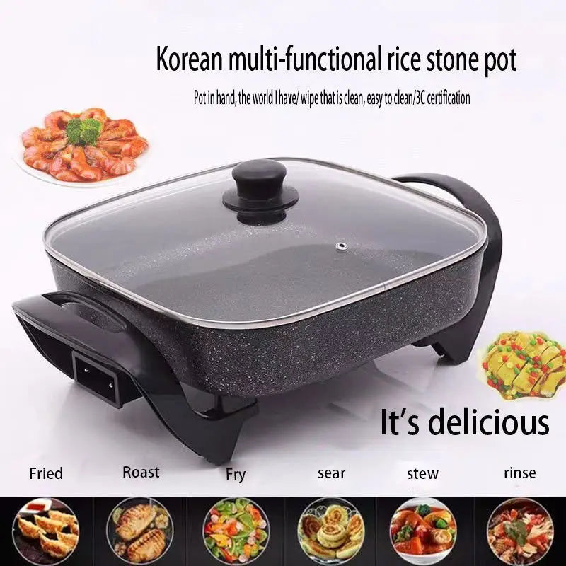 Quare pan multifunctional household electric cooking pan non-stick integrated electric frying pan electric chafing dish
