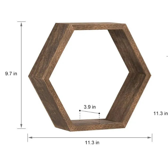 1PC Shelving wall hanging Wooden hexagonal frame lattice succulent plant frame living room wall decoration wall hanging frame