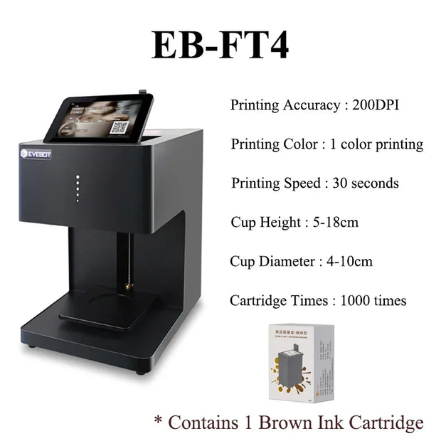Evebot Coffee Drink Printer 3d Latte Art Coffee Printer Machine Automatic Beverages Food Selfie With WIFI Connection Printing